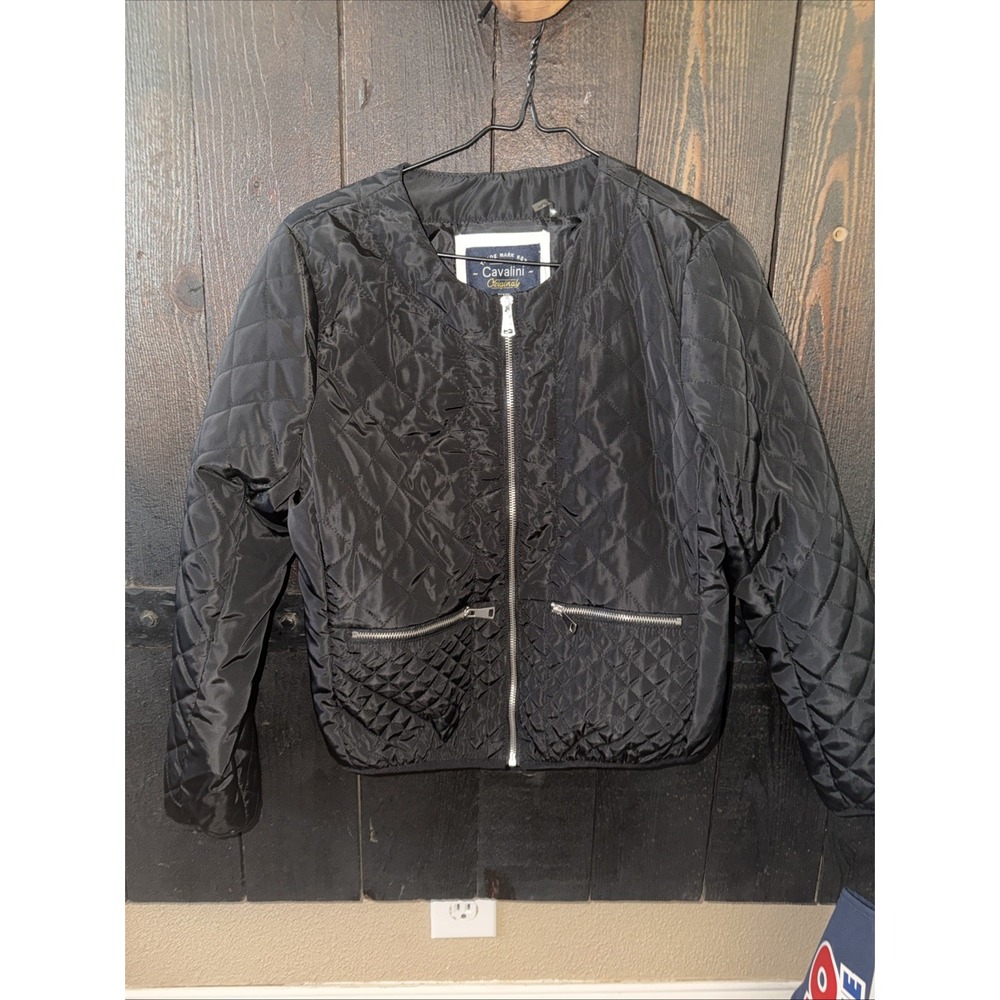cavalini jacket Women's Size Petite Small Short Lightweight Full Zip Black